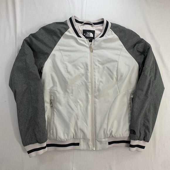 The North Face Gray Bomber Jacket Women's Size M - Picture 1 of 8